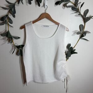 Giorgio Grati White Open Knit Sweater Tank